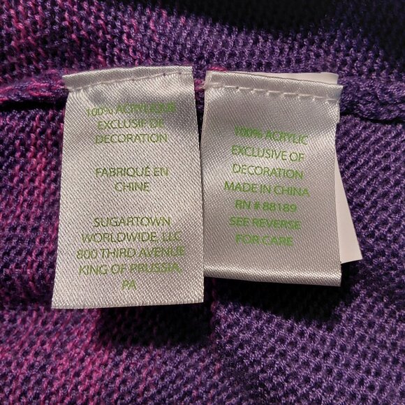 Lilly Pulitzer Tatum Marled Ombre Fringe Cardigan in Orchid Oasis- Good - Small - Picture 11 of 11